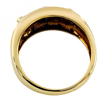 9ct Gold Emerald/Diamond Band Ring Ring Size O